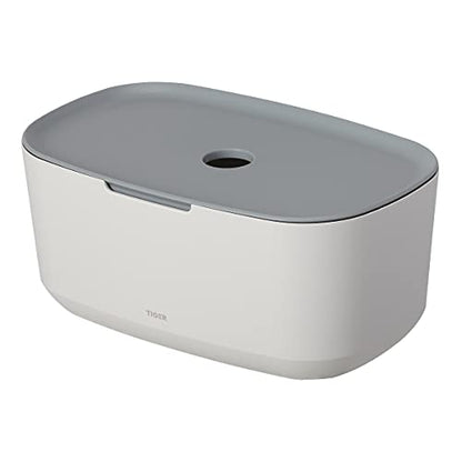 Tiger Tess Storage Box with lid White/Light Grey