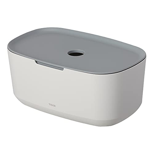 Tiger Tess Storage Box with lid White/Light Grey