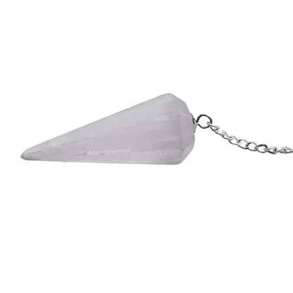 Amazing Gemstone Selenite Crystal Pendulum for Divination - Certified Dowsing Crystals and Healing Stones for Chakra Balancing and Meditation - Enhance Reiki Spiritual Growth with Healing Crystals - color: Selenite