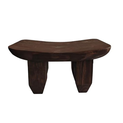 Handcrafted Solid Wood - Raw Timber Oval Four-Legged Stool, Living Room Mini Coffee Table Decor, Sturdy Home Decor Piece
