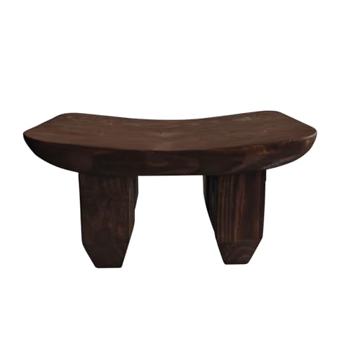 Handcrafted Solid Wood - Raw Timber Oval Four-Legged Stool, Living Room Mini Coffee Table Decor, Sturdy Home Decor Piece