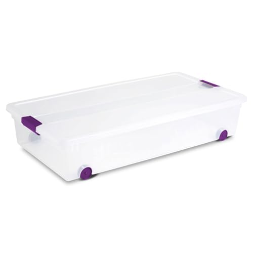 Sterilite 12-Pack ClearView Latch Box, Wheeled Underbed Organizer Bins for Home, 60 Quart - size: 12 Pack, style: 60 Quart