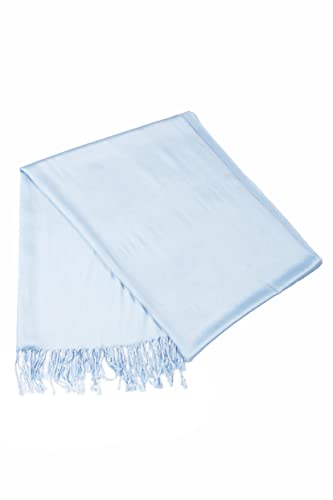 Sakkas 78" X 28" Rayon from Bamboo Soft Solid Pashmina Feel Shawl/Wrap/Stole - color: Baby Blue