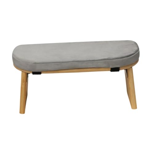 Meditation Bench Prayer Bench Removable Ergonomic Foldable Bamboo Kneeling Stool Stool for Office Bedroom Tea Ceremony(Light Grey)