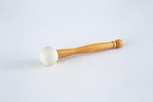 Leize Crystal Singing Bowl Gold Chakra Tuned Quartz 8” wide 432hz G Note with Suede Striker - color: gold lotus design, size: 8" G Note 432 hz