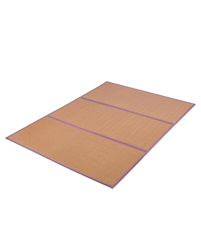 VEVOR Japanese Tatami Mat, Full XL - 55'' X 80'' Foldable Handwoven Rattan Tatami Mat, Non-Slip & Easily Cleaned Tatami Mattress, Summer Breathable Tatami for Sleeping, Meditation, Yoga - color: Handwoven Rattan, size: Full XL - 55'' x 80''