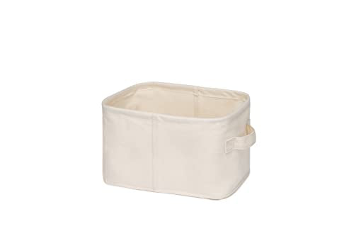 Decorative Basket Rectangular Fabric Storage Bin Organizer Basket with Handles for Clothes Storage (14.5 x 10.2 x 6.2, Beige) - size: 14.5 x 10.2 x 6.2''