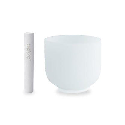 TOPFUND 8 inch 432 Hz F Note Crystal Singing Bowl Heart Chakra with Suede Mallet - color: 432Hz F Note, size: 8 inch