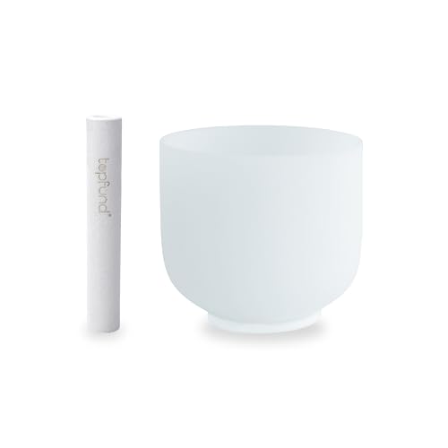 TOPFUND 8 inch 432 Hz F Note Crystal Singing Bowl Heart Chakra with Suede Mallet - color: 432Hz F Note, size: 8 inch