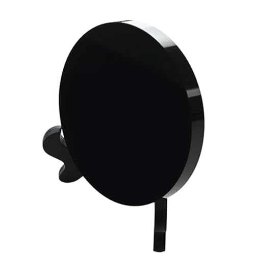 Natural Black Obsidian Scrying Mirror with Stand, Healing Crystals, Witchcraft Decor with Shelf for Divination & Meditation - 7.87 in - size: 7.9"L x 7.9"W