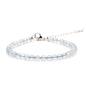 Crystal Bracelet for Women, Natural 4mm Faceted Beads Adjustable Bracelet, Small Beaded Healing Gemstone Bracelet - color: Aquamarine