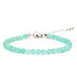 Crystal Bracelet for Women, Natural 4mm Faceted Beads Adjustable Bracelet, Small Beaded Healing Gemstone Bracelet - color: Blue Amazonite