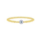 3mm Diamond Classic Tennis Bracelet for Women Dainty, Gold Jesus Cross Bracelets Trendy, 14K Gold Plated Heart/Evil Eye/Pearl/Starfish & Seashell Charm Bracelets for Women Bulk - style: EvilEye-Gold