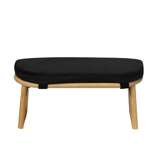 Meditation Bench Basic Kneeling Ergonomic Seat Meditation Stool,Folding Yoga Stool, Sturdy Prayer Bench,Comfortable for Kneeling or Sitting, Black - color: Black, size: 19.5 × 7.8 × 6.7inch