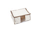 Covermates Canvas Storage Bag for Blankets, Clothes & Décor, 100% Cotton Breathable Fabric, Clear ID Window, Dual Zipper Closure, Carry Handles, Closet Organization, Natural - size: 13W x 13D x 6.5H