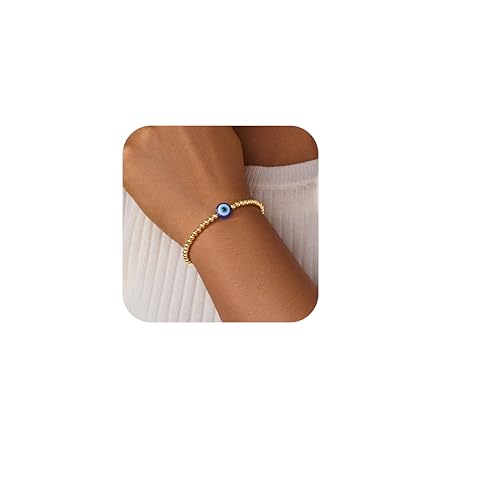 3mm Diamond Classic Tennis Bracelet for Women Dainty, Gold Jesus Cross Bracelets Trendy, 14K Gold Plated Heart/Evil Eye/Pearl/Starfish & Seashell Charm Bracelets for Women Bulk - style: EvilEye-Gold