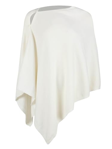 Lacretazhi Women'S Shawl Wraps Poncho Sweater Lightweight Knit Scarf With Buttons Versatile Cape Cardigan Spring Summer Fall - color: White