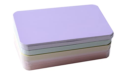 Sowaka 100 Pcs Mini Cards Blank Colorful Round Corner Cardboard Flash Word Message Index Tags Cards for Business Note Art Craft Office Supplies (Pink) - color: Pink