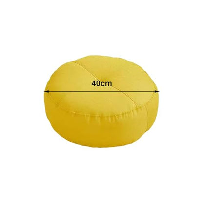 Round Floor Pillow Meditation Cushion for Sofa Bed, Adults Kids Office, Yellow