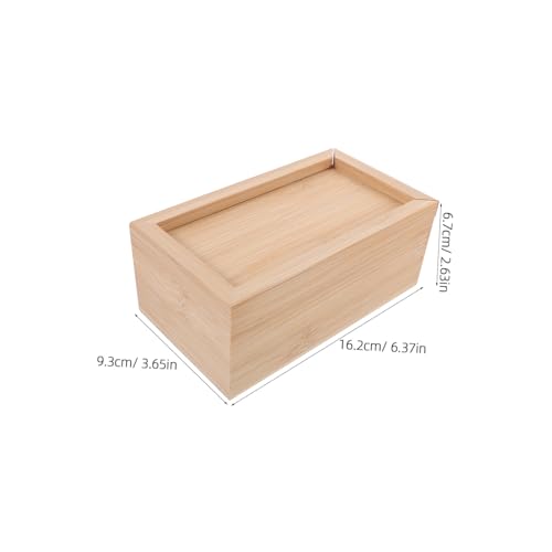 Wooden Slide Lid Storage Box Unfinished Wood Jewelry Case Retro Pull-out Organizer for Small Items for Home Decor Multi-purpose Container