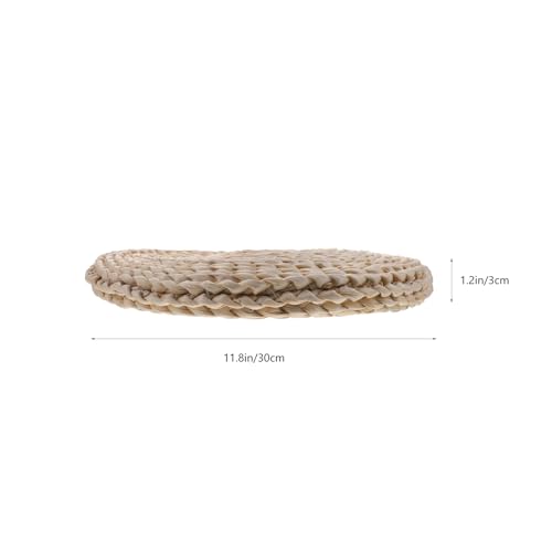 Healifty Woven Meditation Floor Mat Double-Layer 30x30cm Handmade Straw Cushion Thickened Tatami Seat Pad for Indoor Zen Sitting and Yoga