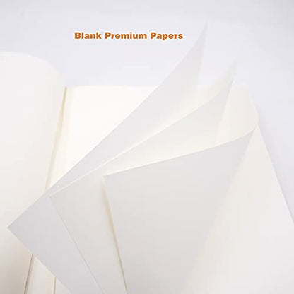 Large Thick Journal Notebook, Blank Papers, A4 8.4x11.4 inches, 416 Pages, Soft Faux Leather Cover Sketchbook for Writing Drawing (Brown, Plain) - color: Brown, Plain, 416Pages