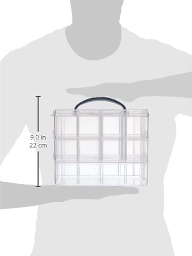 Rayher storage box with carrying handle storage box with 17 compartments 23.1 x 15.6 x 18.5cm transparent