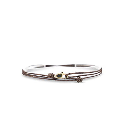 Made by Nami Nautical Rope Bracelet for Men Waterproof & Adjustable Wrap String Bracelets with Snap Hook Gift for Him - color: Brown Gold