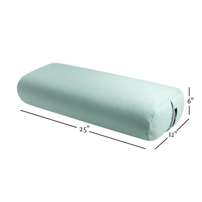 Hugger Mugger Standard Yoga Bolster - Firm, Supportive, Handmade, Durable - color: Rain