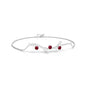 Angara - Women's Chain Bracelet in 14K Solid Gold/Platinum | Tree Branch Bracelet for Anniversary, Wedding, Birthday Gift | Round Sapphire | Ruby | Emerald | Diamond - size: 3 mm