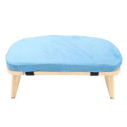 Wooden Meditation Bench, Ergonomic Detachable Meditation Kneeling Stool, Soft Cushion and Carry Bag Stool with Wood Cotton, Ideal for Yoga & Home Practice (Blue) - color: Blue