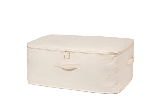 Decorative Basket Rectangular Fabric Storage Bin Organizer Basket with Handles for Clothes Storage (24 x 15.7 x 9, Beige) - size: 24 x 15.7 x 9''