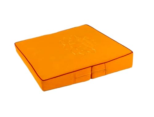 Large and Meditation Cushion,Square Handcrafted Meditation Mat,Portable Foldable Floor Cushion Outdoor Coconut Fibre Linen Yoga Cushion(Size:60x60cm(24x24inch),Color:Yellow) - color: Yellow, size: 60x60cm(24x24inch)