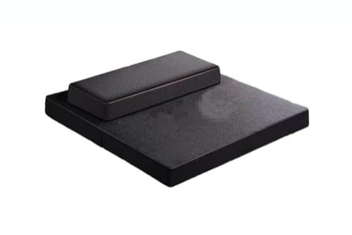 Large and Meditation Cushion,Square Handcrafted Meditation Mat,Portable Foldable Floor Cushion Outdoor Coconut Fibre Linen Yoga Cushion(Size:28x28inch,Color:Black1) - color: Black1, size: 28x28inch