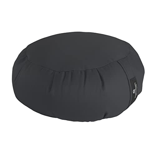 Hugger Mugger Zafu Meditation Cushion - Support in Cross-Legged Sitting, Buckwheat Filled, Durable Fabric, Convenient Handle, Handmade in USA