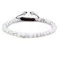 Keleny Natural Gemtones 4mm Round Beads Crystal Adjustable Braided Macrame Tassels Bracelets Unisex - color: White Howlite