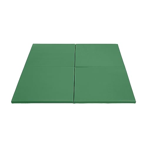ECR4Kids SoftZone Play Patch Activity Mat Squares, Modular Playmat, Green, 4-Pack - color: Green