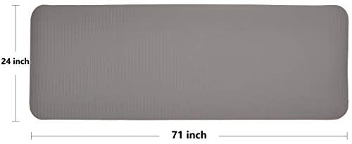 Fitvids All Purpose 1/2-Inch Extra Thick High Density Anti-Tear Exercise Yoga Mat and Knee Pad with Carrying Strap, Multiple Colors - color: Gray