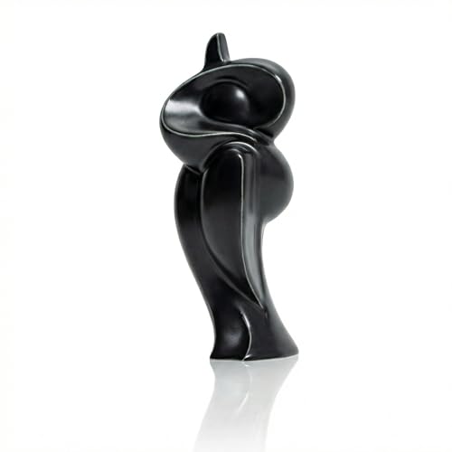 Tai Chi Motion Ceramic Sculpture - Handmade Jingdezhen Porcelain Statue, 7-Inch Abstract Yin Yang Zen Figurine for Home Office Desk Shelf Décor