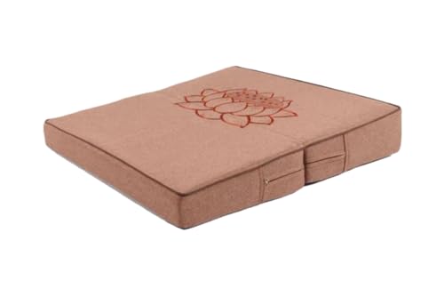 Large and Meditation Cushion,Square Handcrafted Meditation Mat,Portable Foldable Floor Cushion Outdoor Coconut Fibre Linen Yoga Cushion(Size:60x60cm(24x24inch),Color:Light Coffee) - color: Light Coffee, size: 60x60cm(24x24inch)