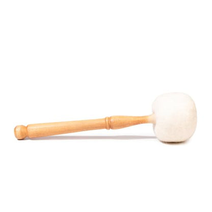 Drum Mallet Wool Felted Drum Stick - 9 Inches Wool Mallet for Gongs & Large Singing Bowls by Himalayan Bazaar - color: White