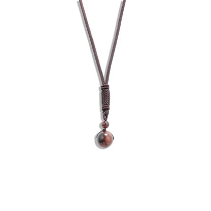 Natural Tiger Eye Stone Bead Pendant Necklace for Healing and Protection Crystal Necklace for Men and Women Adjustable - color: Red Tiger Eye