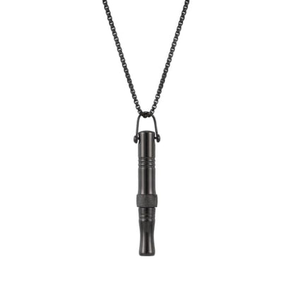 Breathing Easy Necklace, Mindfulness Breathing Stainless Steel Pendant for Stress Relief, Anxiety Management & Smoking Cessation Aid, Intricate Engraving for Men Women - color: Cylindrical Rotating Fidget Ring-Black
