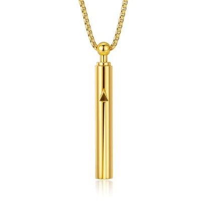 Breathing Easy Necklace, Mindfulness Breathing Stainless Steel Pendant for Stress Relief, Anxiety Management & Smoking Cessation Aid, Intricate Engraving for Men Women - color: Gold