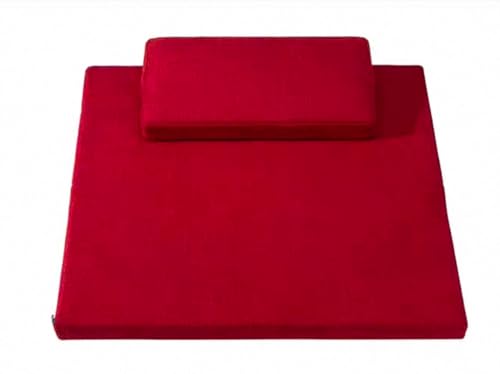 Meditation Mats, Futons, Household Folding, Thickened Fabrics, Natural Hemp Core，Yoga Mat Floor Pillows(Size:70x70cm(28x28inch),Color:Red) - color: Red, size: 70x70cm(28x28inch)
