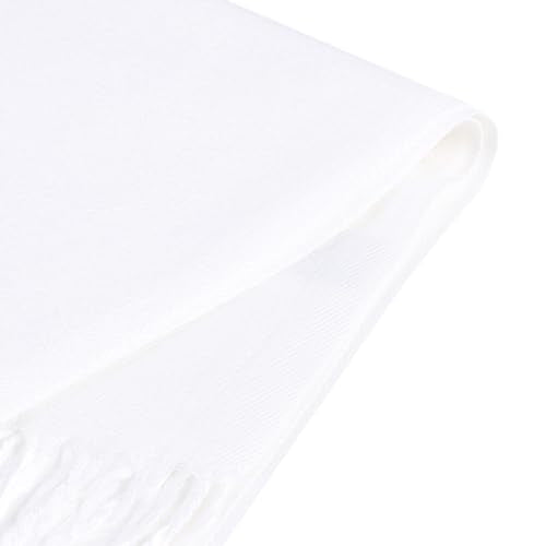 TZ Promise Women Pashmina Shawls and Wraps for Evening Dresses,Soft Large Long Scarf for Wedding,Bride Bridesmaid Gifts - color: White