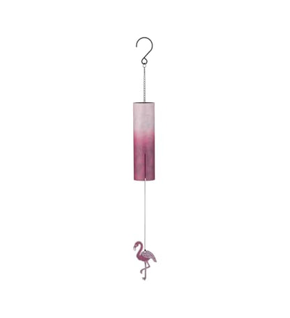 Regal Art & Gift Shoreline Wind Bell Chimes - Outdoor Decorative Metal Hanging Chime - Relaxing Sound for Yard, Patio, Porch or Garden - Flamingo