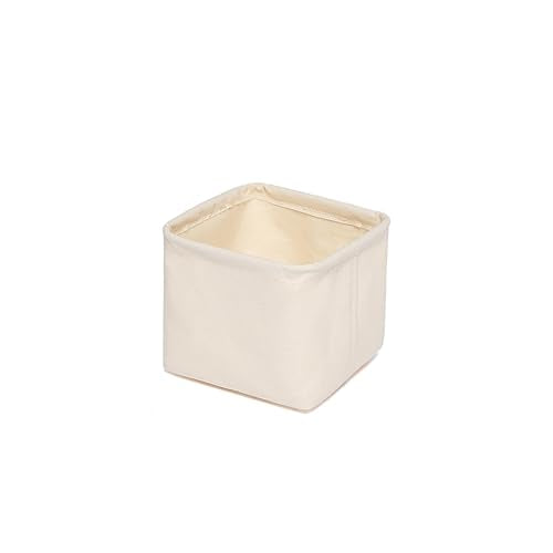 Foldable Storage Bins with Lids Cotton Canvas Rectangular Storage Box Ideal for Organization Lightweight and Durable (5.12 x 5.12 x 4.72) - size: 5.12 x 5.12 x 4.72"