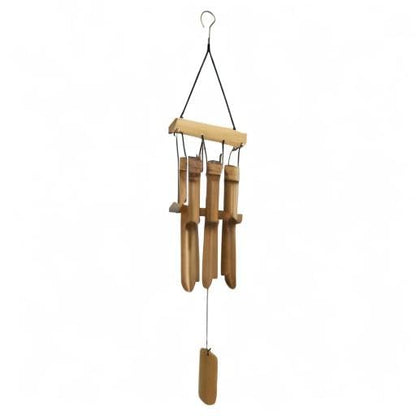 Bamboo Wind Chime Outdoor, 6 Small Bamboo Bell Tubes for Outdoor or Indoor Home Décor, Handmade Natural Soothing Sound 23 inches