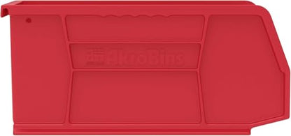 Akro-Mils 30237 AkroBins Plastic Storage Bins, Space-Saving Stackable Bins for Garage, Pantry, Craft Organization, 9" x 6" x 5", Red, 12-Pack - color: Red